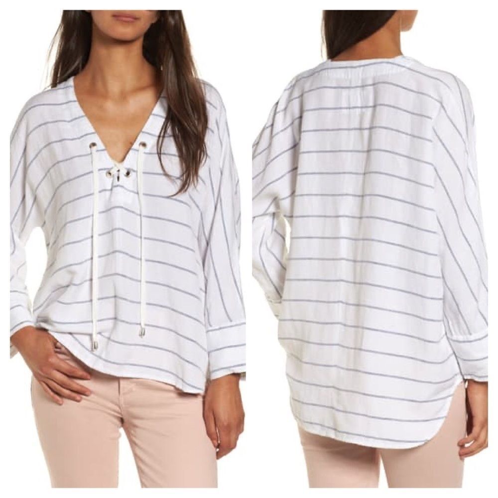 Rails Lily Lace-Up Blouse Size Small